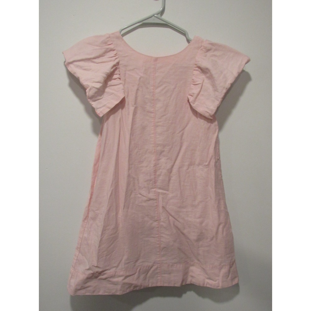 Zara Kids Girls Light Pink Flutter Sleeve Cotton Dress Size 10 CM 140 Preppy